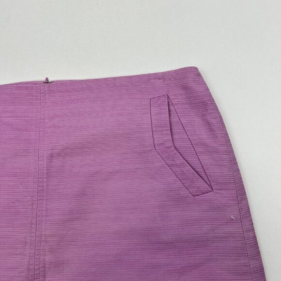 Ann Taylor Factory Women’s Textured A-Line Skirt Peony Sz 12 Pockets Above Knee - Picture 2 of 9